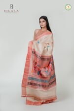 Handwoven Tussar Silk Saree -12641 - Image 3