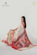 Handwoven Tussar Silk Saree -12641 - Image 2